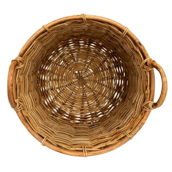 Hello Honey&reg; Natural Brown Hand Woven Rattan Basket Set with Handles {6}