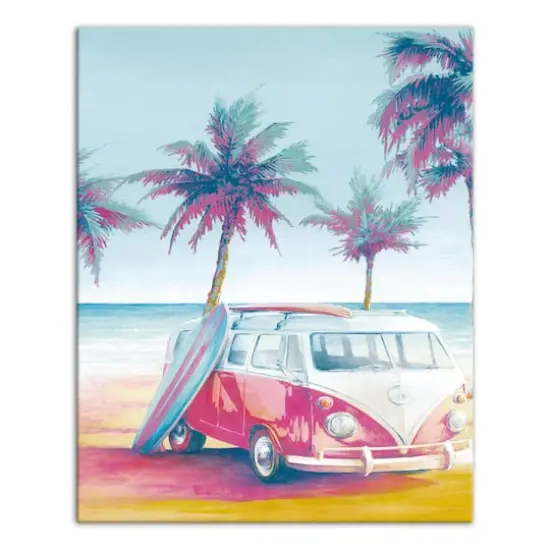 Beach Surfer Van 16" x 20" Canvas Wall Art {1}