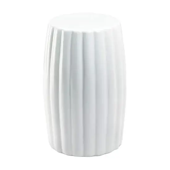 18.25" Glossy White Ceramic Stool {1}