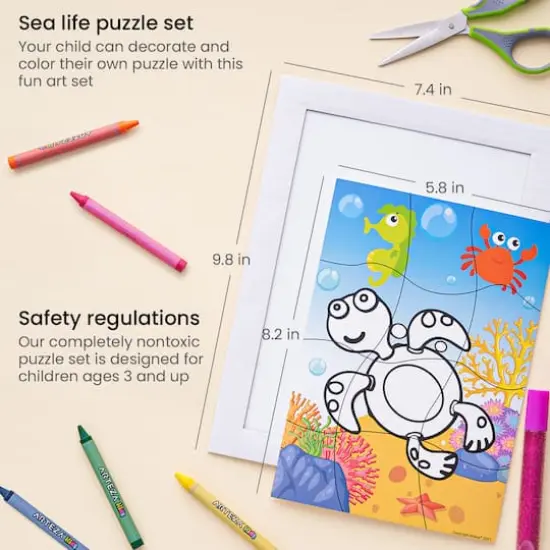 Arteza&reg; Kids Sea Life Jigsaw Puzzle Set, 32 pcs {3}