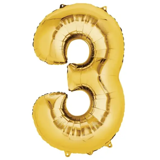 34" Gold Number Foil Balloon {1}