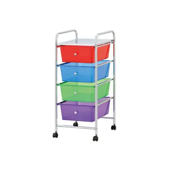 Mind Reader 30.2" Multicolor 4-Drawer Storage Trolley Rolling Cart {5}