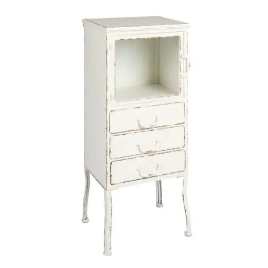 Hello Honey&reg; Antique White Rustic Farmhouse Storage Cabinet {1}
