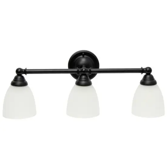 Lalia Home Essentix 3 Light Clear Shade Vanity Black {1}