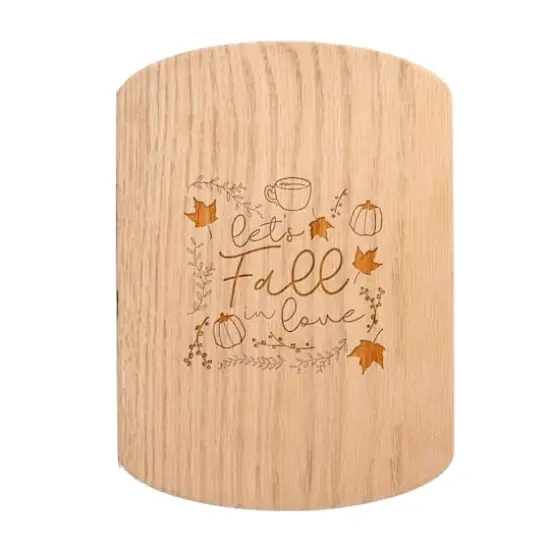 Let's Fall in Love 11" x 8" Redwood Oval Cutting Board {1}