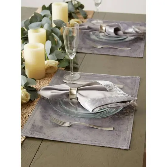 DII&reg; Velvet Placemats, 4ct. Silver {5}