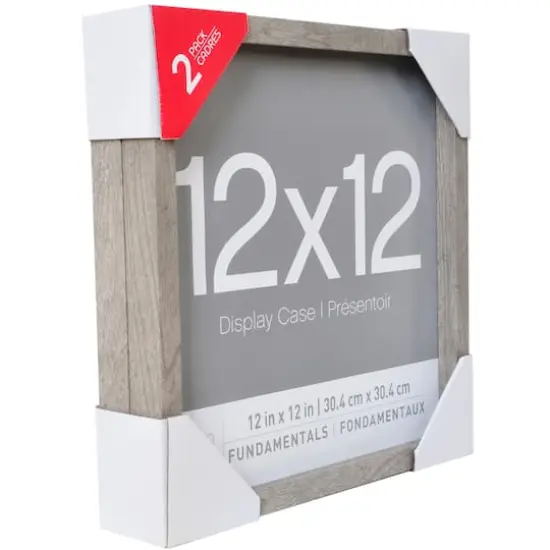 2 Pack Fundamentals 12" x 12" Gray Shadow Box by Studio D&eacute;cor&reg; {6}