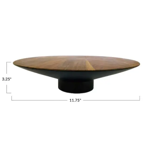 Hello Honey&reg; 12" Round Acacia Wood Pedestal with Metal Base {4}