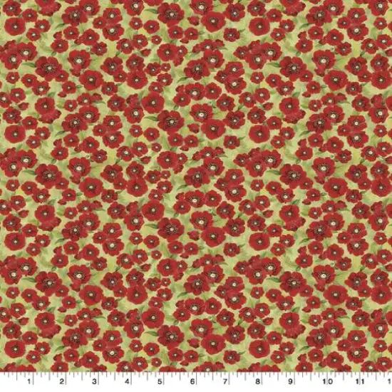 Susan Winget Packed Poppy Cotton Fabric {1}
