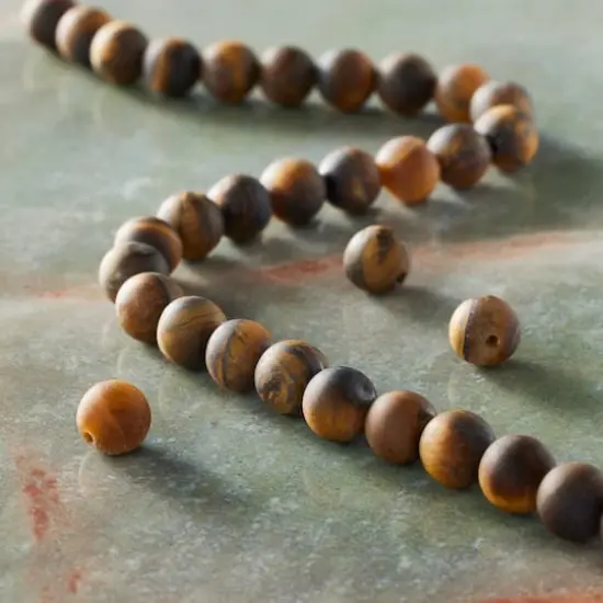 Brown Matte Tigereye Round Beads, 8mm by Bead Landing&trade; {3}