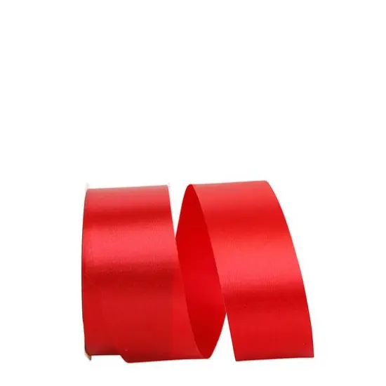 JAM Paper 1.875" x 50yd. Single Face Satin Allure Ribbon Scarlet {1}