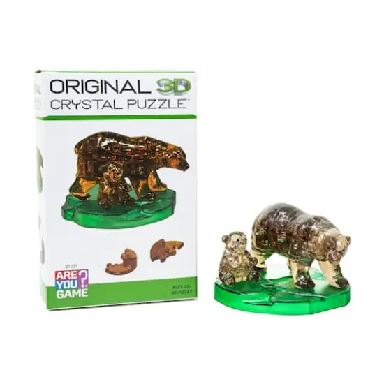 3D Crystal Puzzle - Brown Bear and Baby: 40 Pcs {5}