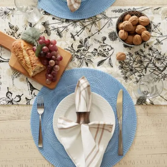 DII&reg; Woven Round Placemats, 6ct. Light Blue {7}