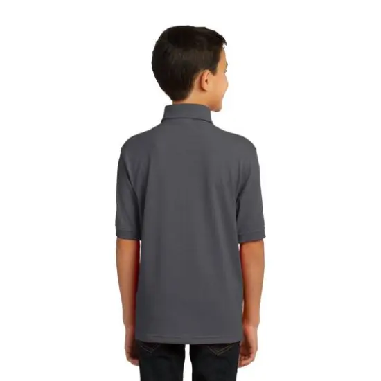 Port & Company&reg; Youth Core Blend Jersey Knit Polo Charcoal {6}