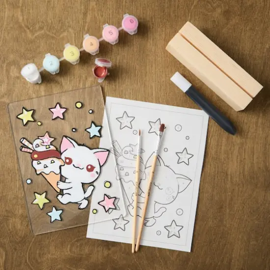 5" x 7" Manga Kitten Paint-by-Number Acrylic Surface Kit by Artist's Loft&reg; {1}