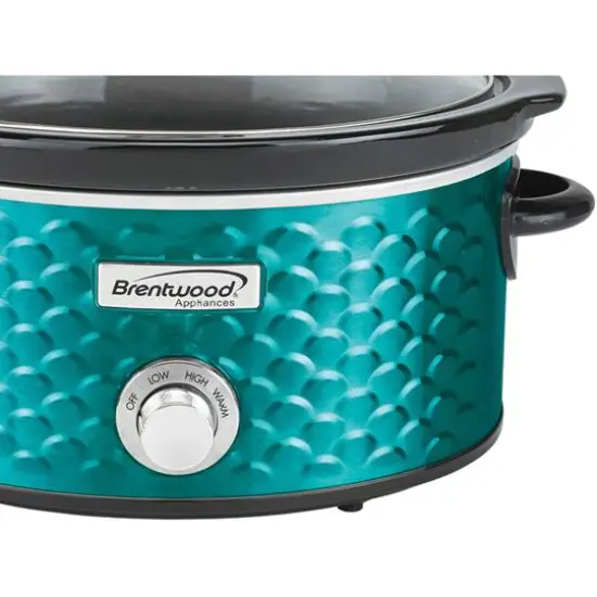 Brentwood Blue 4.5qt. Scallop-Pattern Slow Cooker {5}