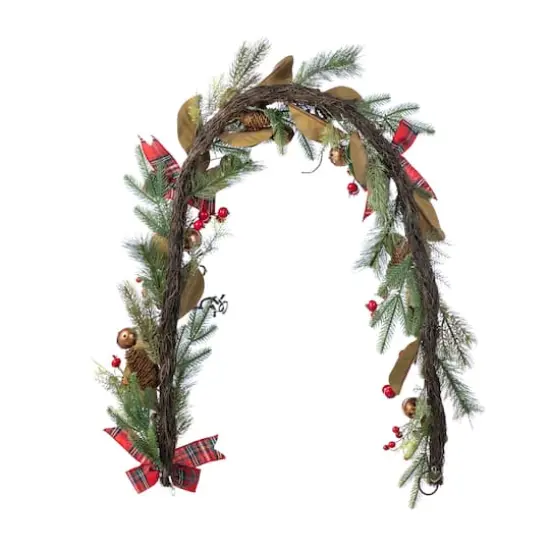 Glitzhome&reg; 6FT Christmas Bell, Pinecone & Berry Bow Garland {8}