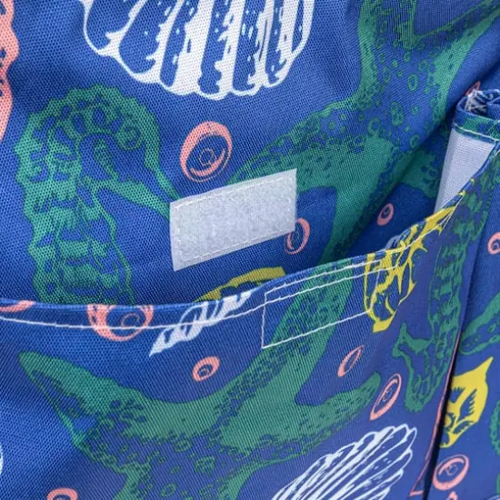 Household Essentials Large-Capacity Krush Utility Tote with 4 Exterior Pockets Blue Sea Shell {6}