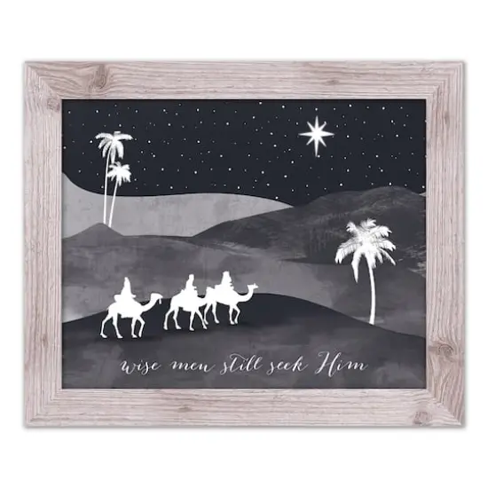 Designs Direct 20" x 16" Wise Men Seek Him Western White Framed Print {1}