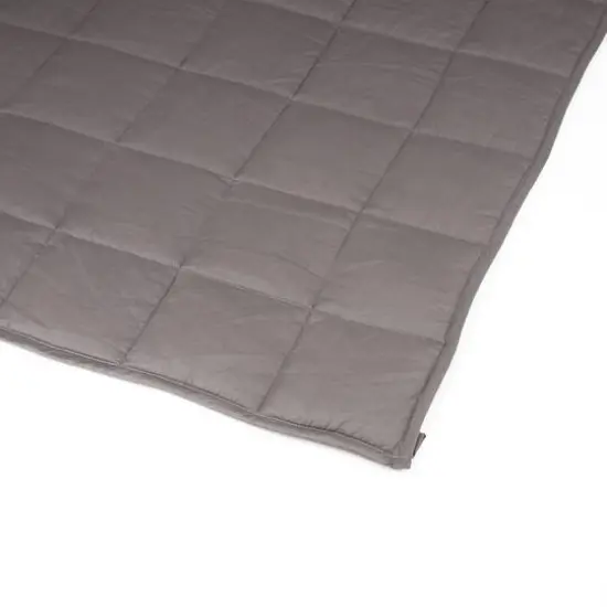 Glitzhome® Gray Cotton Shell Quilted Weighted Blanket with Polyester Filling {4}