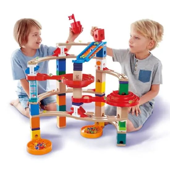 Hape Quadrilla Wooden Super Spiral Marble Run Construction Set {3}