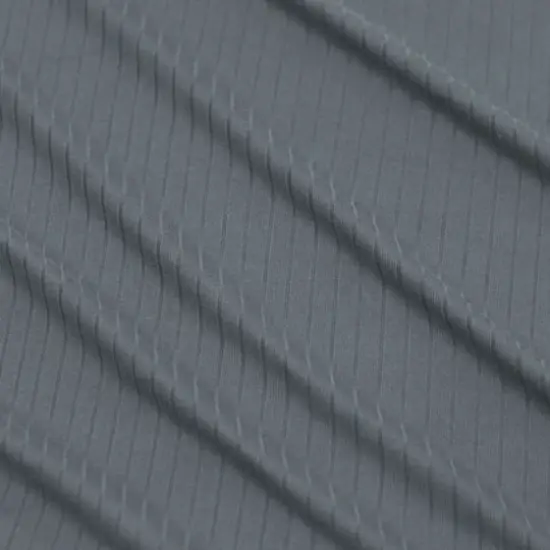 Fabric Merchants Polyester Blend Ribbed Fabric Charcoal {1}