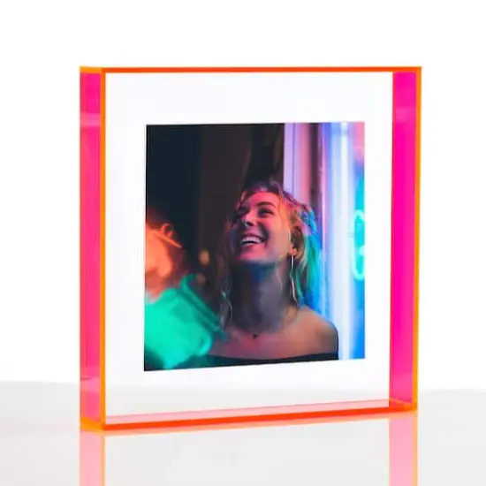 Wexel Art Neon Pink Float Frame with Magnetic Photo Holder {1}