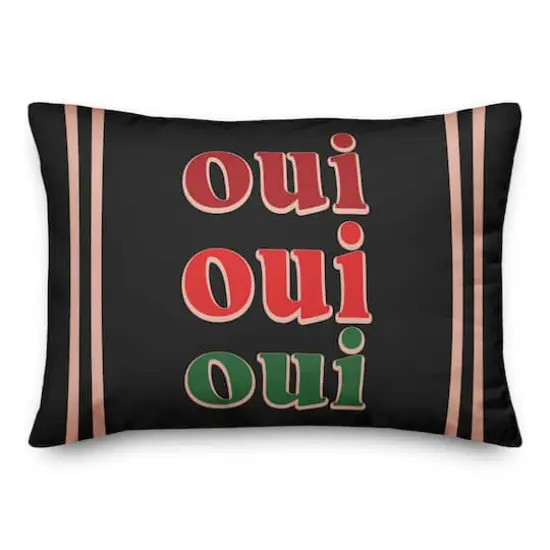 Oui Oui Oui Rectangle Throw Pillow {1}