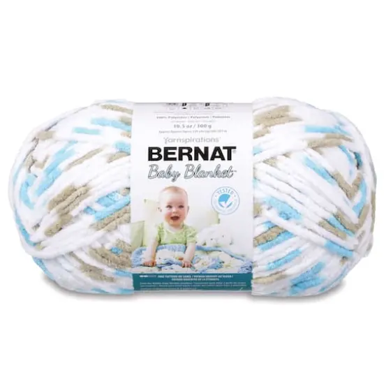 4 Pack Bernat&reg; Baby Blanket&trade; YarnLittle Teal Dove Print {1}