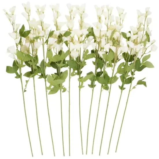 35" White Sweet Pea Artificial Flower Stem, 12ct. {1}