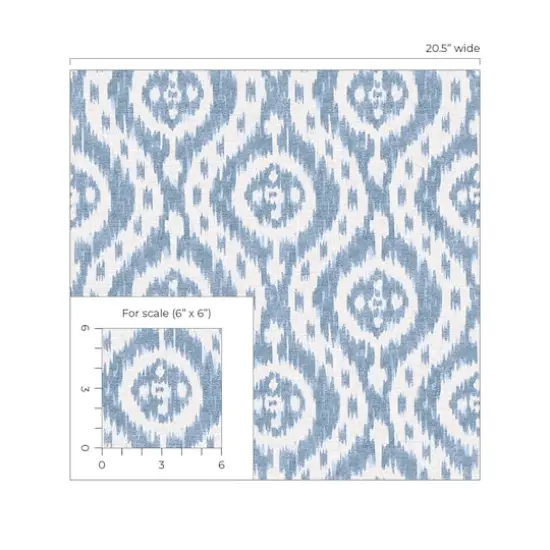 Surface Style Ikat Tracery Peel & Stick Wallpaper Chambray {5}