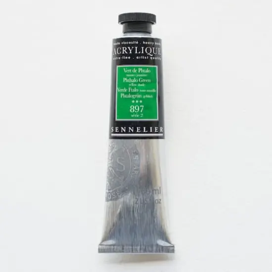 Sennelier Extra Fine Artists' Acrylic Paint, 60mL 897 Phthalo Green (Yellow Shade) {1}