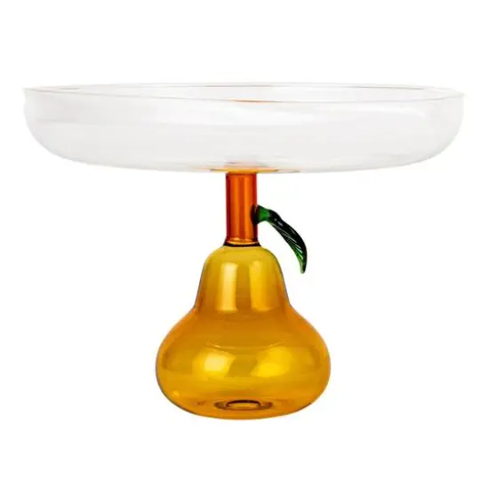 Hello Honey&reg; 7.75" Pear Perfection Glass Food Pedestal {11}