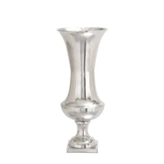21" Silver Aluminum Traditional Vase {1}
