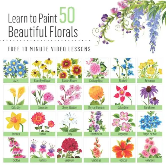Let's Paint with FolkArt&reg; One Stroke&trade; A-Z of Floral Painting Kit {8}