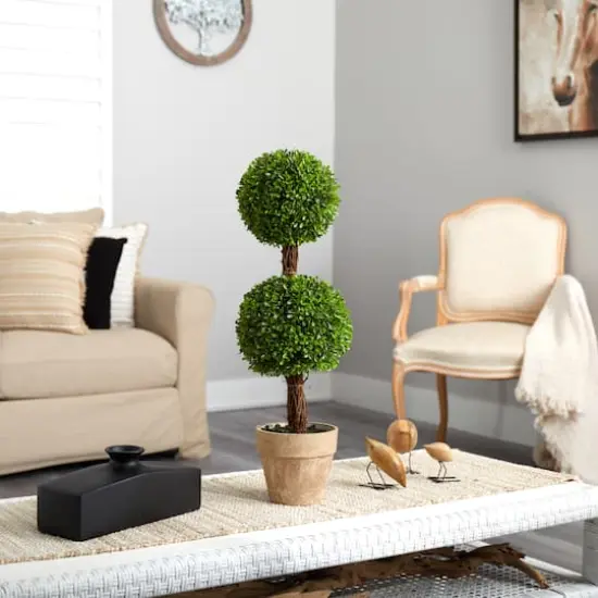 2.5ft. Potted Boxwood Double Ball Topiary Tree {5}
