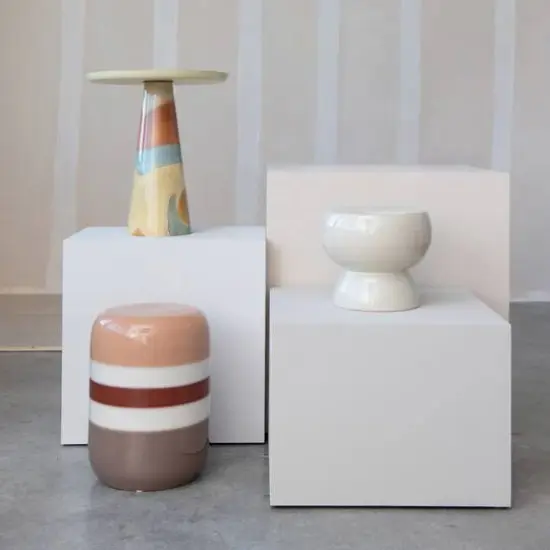 Hello Honey&reg; Multicolor Vibrant Mosaic Enameled Metal Table {5}