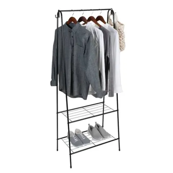 Organize It All Garment Rack with 2 Tier Shelving {3}