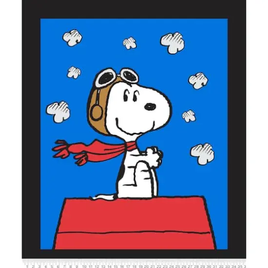 Peanuts Blue Snoopy Red Baron Panel Cotton Fabric {3}