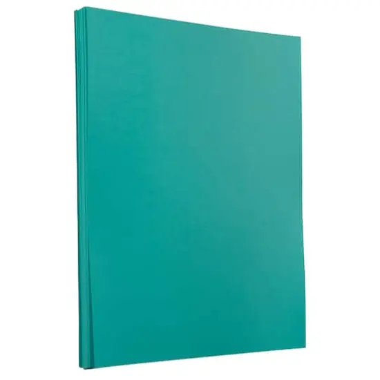 JAM Paper 8.5" x 11" Letter Paper & Envelopes #10 Business Stationery Set, 100ct. Sea Blue Brite Hue {5}