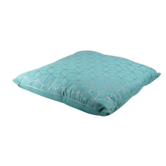 Blue & Copper Geometric Print Throw Pillow {3}