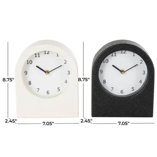 8.75" Textured Decorative Clock with Gold Accents Set {13}