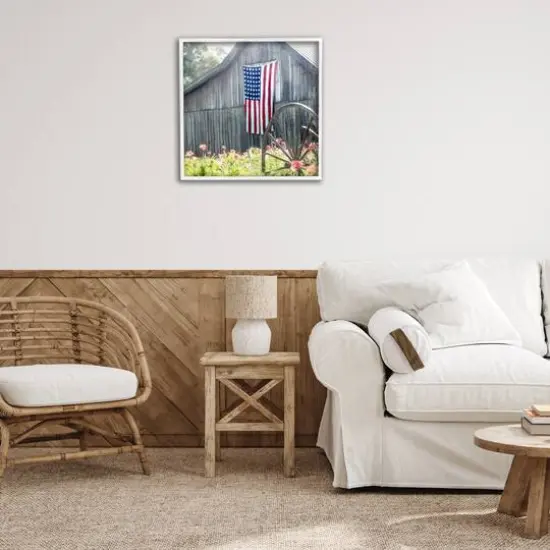 Stupell Industries Americana Barn Floral Farmland Framed Giclee Art White {3}