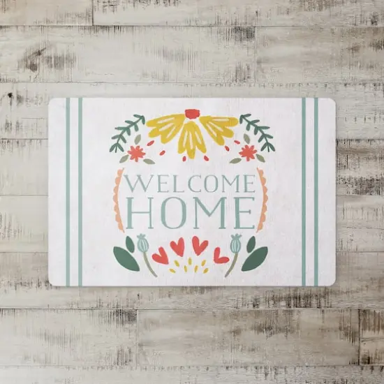 Folksy Welcome Home 27" x 18" Floor Mat {3}