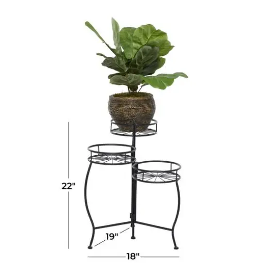 Black Iron Modern Plantstand, 22" x 18" x 19" {8}