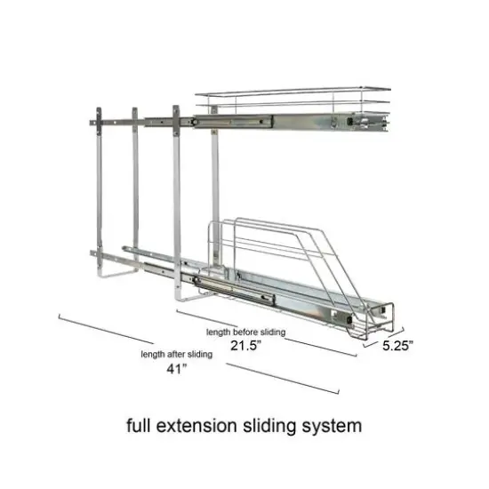 Household Essentials Glidez Chrome-Plated Steel 2-Tier Dual-Sliding Storage Organizer {8}