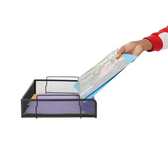 Mind Reader Stackable Metal Mesh Tray & Desk Document Organizer Set Black {8}