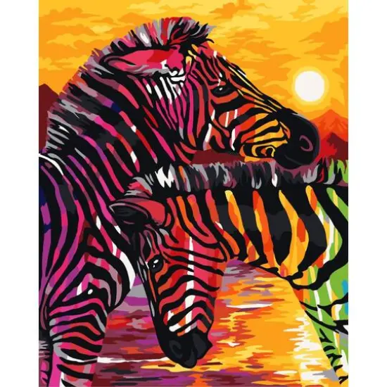 Crafting Spark Colorful Zebras Painting by Numbers Kit {1}