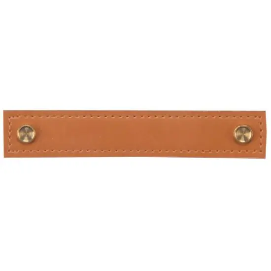 Dritz&reg; Home 5.5'' Faux Leather Handle Set Ocher Brown {6}