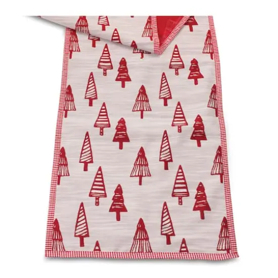 72" Embroidered Pine Tree Table Runner {3}
